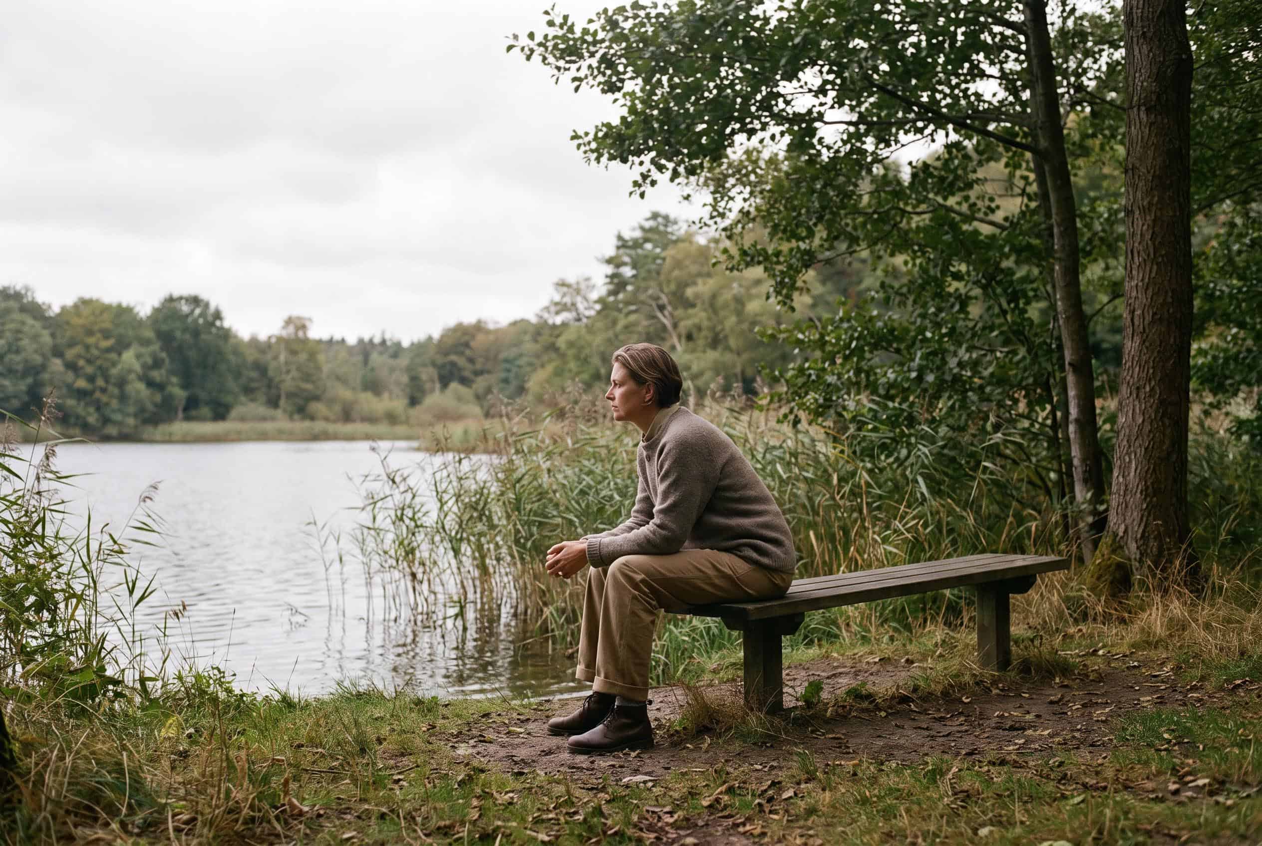 Person i naturen, der træner nærvær og koncentration gennem meditation